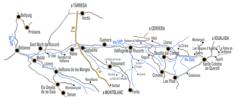 Mapa Vall del Corb